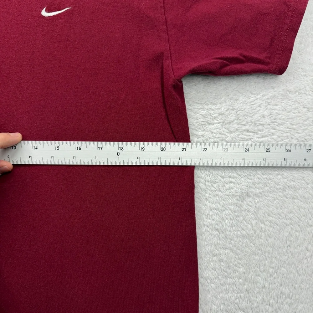 VTG 90s Nike Men's‎ Burgundy TShirt Small Swoosh Logo Size Large Made in Mexico